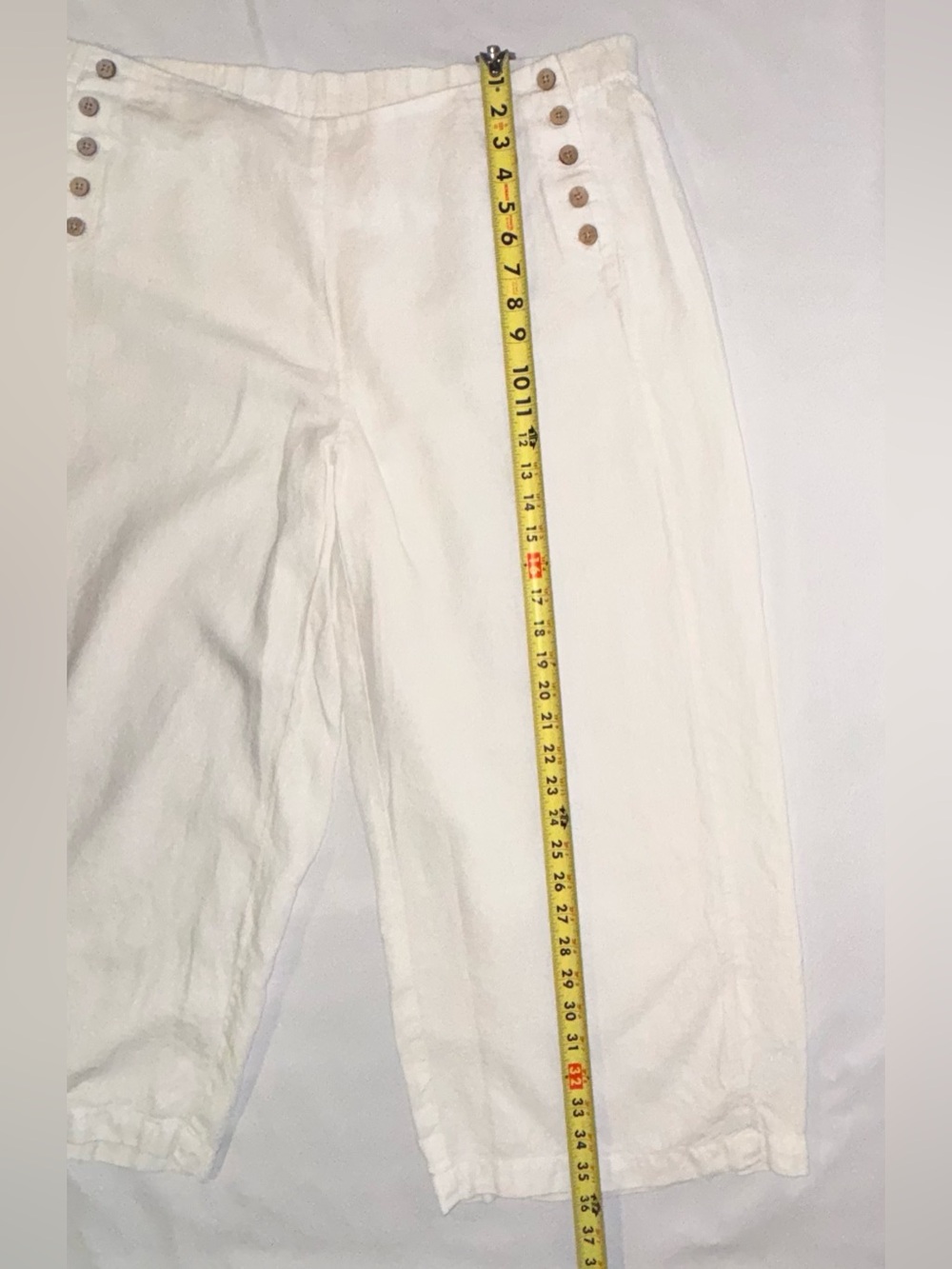 J. Jill White 100% Linen Blend Cropped Sailor Pants XL - Picture 8 of 13